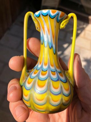 Rare Antique Fratelli Toso Blown Glass Ancient Style Miniature Vessel Vase