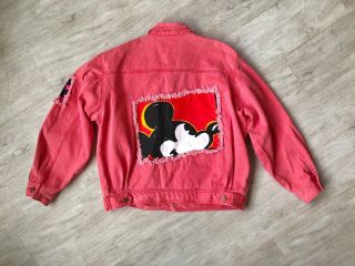 Rare Vintage Disney Mickey Mouse Denim Jacket Size Large