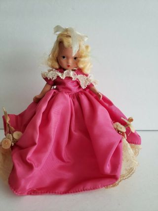 Vintage Nancy Ann Storybook Doll Pink Dress Smell Old