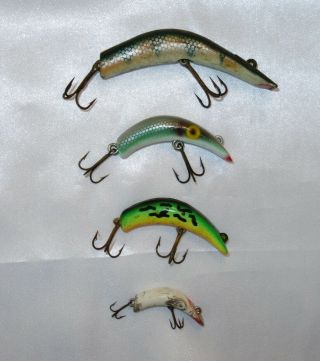 Four Vintage Lazy Ike Fishing Lures
