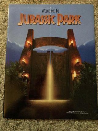 Rare Vintage 90s Jurassic Park Fold Out Gate - Marketing Promotional Vhs Release