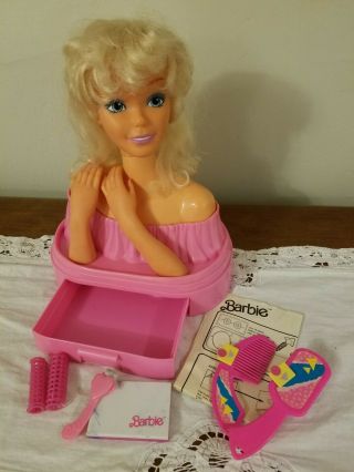 Vintage 1988 Arco Mattel Barbie Hair Styling Head With Makeup,  Hair Accessories