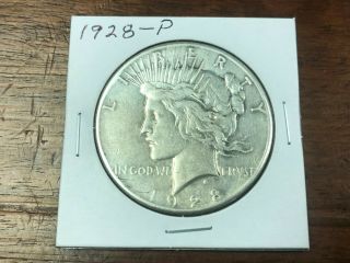 1928 - P Peace Dollar - Low Mintage - Rare In This