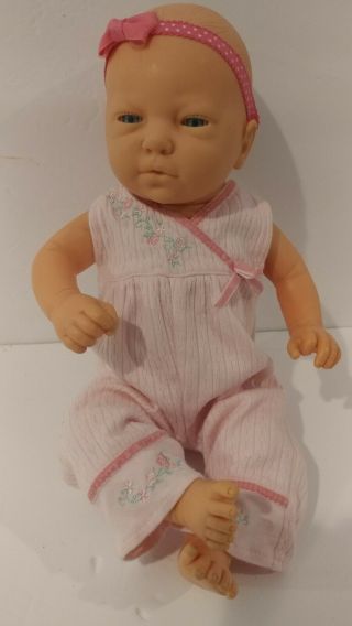 Vintage 18” Berjusa Newborn Girl Baby Doll Anatomically Correct All Vinyl
