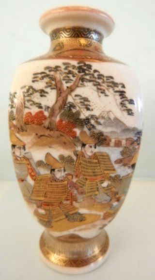 Stunning Antique Hayakawa Kyoto Signed Japanese Satsuma Vase 5 Inches