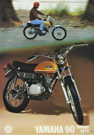 Rare Vintage 1970 Yamaha 90 Enduro Ht1 Motorcycle Sales Brochure