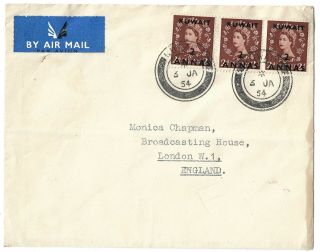 Kuwait To Great Britain Air Cover 1954 Rare