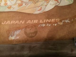 JAPAN AIRLINES JAL Vintage 1960 ' s Travel Poster JAL 38in Tall Rare 3