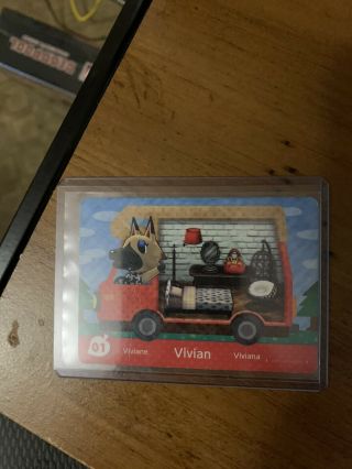 Vivian 01 Animal Crossing Amiibo Card Leaf 3ds Nintendo Amibo Rare Villager