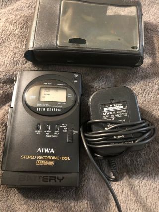 Aiwa Hs J303 Walkman Cassette Player Rare Metal Cord Powers Up Read