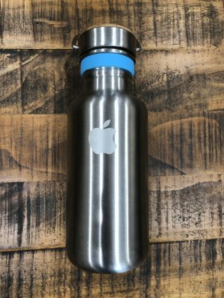 Rare Apple Employee Klean Kanteen 18oz Stainless Water Bottle Bamboo Cap