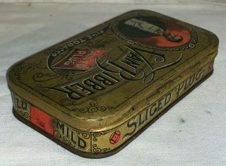 ANTIQUE VAN BIBBER PIPE TOBACCO FLAT POCKET TIN LITHO CAN VINTAGE COUNTRY STORE 3