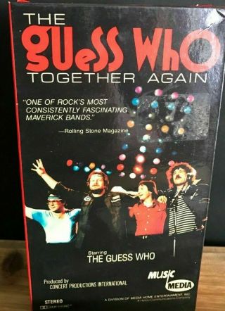 Vintage 1984 The Guess Who Together Again Vhs Rare Oop 118 Minutes Reunion Tour