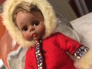Rare Early Madame Alexander Black Eskimo Doll 723 1960s Bent Knee W Arrow
