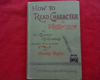 1890 How To Read Character In Handwriting,  Autographs Vintage Antique Book Frith
