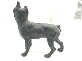 Vintage Antique 10” Cast Iron Boston Terrier Dog Door Stop Statue