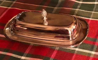 Vintage Oneida Covered Butter Dish With Glass Insert