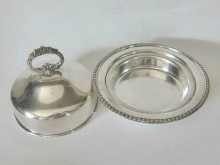 Vintage Hecworth Serving Dish,  1950 ' s Butter Dish,  Silver Plated Dish with Lid 2