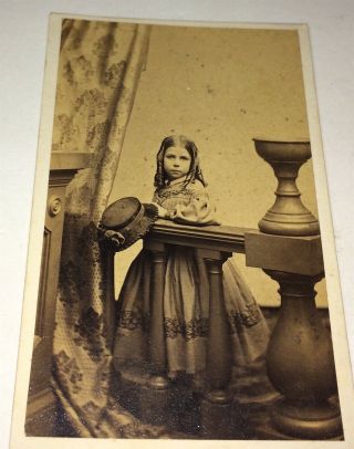Rare Southern American Civil War Era Fashion Little Girl,  Kentucky Cdv Photo Us
