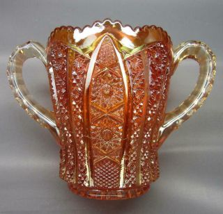 Imperial Octagon Marigold Antique Carnival Glass Spooner 7139