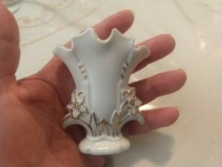 Victorian Style Vintage Doll House Miniature Vase W/real Gold Accent 3 " Tall