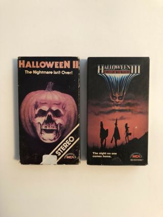 Halloween Ii & Iii Season Of The Witch Vhs Rare Mca Releases