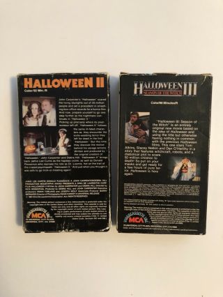 Halloween II & III Season of the Witch VHS Rare MCA releases 2