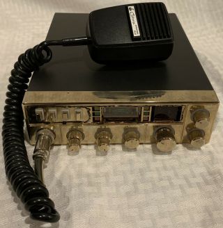 Rare Vintage Cb Ham Radio Gold Face Am Fm Lsb Usb Cobra Dynamike Plus Mic
