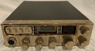 Rare Vintage CB Ham Radio Gold Face AM FM LSB USB Cobra Dynamike Plus Mic 2
