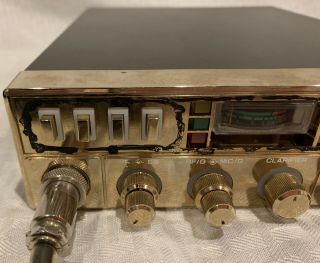 Rare Vintage CB Ham Radio Gold Face AM FM LSB USB Cobra Dynamike Plus Mic 3