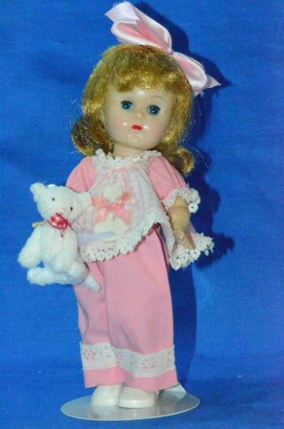 Vintage 8 " Vogue Ginny Doll In Tagged Outfit Bkw Ml W/stand