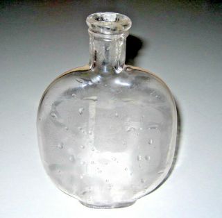 CIVIL WAR ERA ANTIQUE WHISKEY GLASS FLASK BOTTLE / 19TH CENTURY / 1800 ' S 3