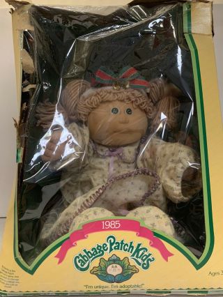 Vintage 1985 Cabbage Patch Kids Doll Christmas Ribbon/bells