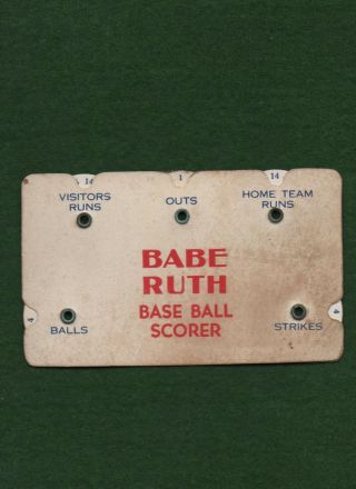 1935 Babe Ruth Baseball Scorer Quaker Oats Cereal Premium Giveaway Very Rare Nyy