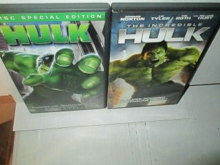 Marvel The Hulk 1 & 2 Rare (3 Disc Dvd Set Sam Elliot Ed Norton Eric Bana