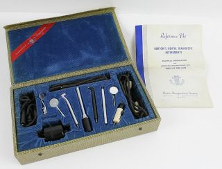 Vintage 1939 Dental Diagnostic Tool Set With Paperwork & Rare