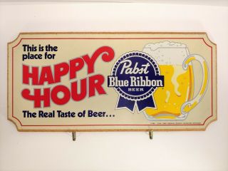 Vintage Pabst Blue Ribbon Pbr Wood Beer Sign - 1984 - Rare