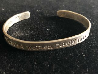 Sterling Silver " Well Behaved Women Rarely Make History " Bracelet By Far Fetched