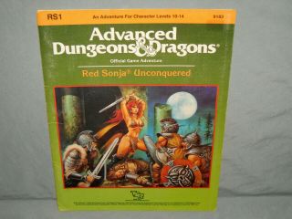 Ad&d 1st Ed Adventure Module - Rs1 Red Sonja Unconquered (ultra Rare And Vg, )