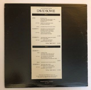 An Evening With David Bowie - Rare 1978 White Label Promo (NM) Ultrasonic 3