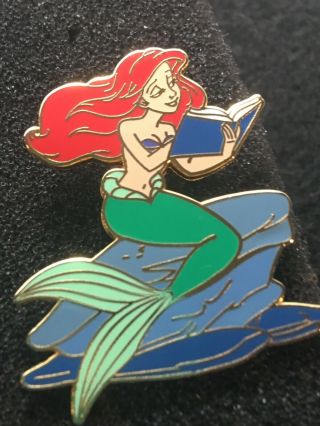 Disney Pin The Little Mermaid Very Rare Ariel On Rock Reading Book Classic