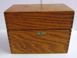 Small Vintage Globe - Wernicke Oak Recipe Box,  No.  83 - C Junior Tray,  Usa Made
