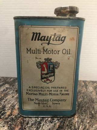 Vintage Maytag Multi - Motor Oil & Gas Fuel Mixing Can/tin Rare Quart