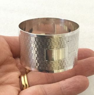 Vintage Solid Silver Engine Turned Napkin Ring - 1944 - Approx 28.  3 Grams