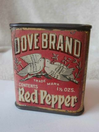 Rare Vintage Dove Brand Red Pepper Spice Tin Frank Tea Co Cincinnati Oh