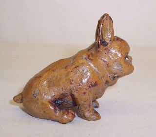 TINY Vintage COLD PAINTED BRONZE Metal FRENCH BULLDOG Miniature FRENCHIE 3