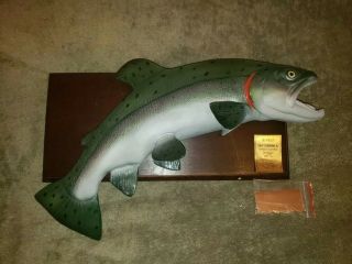 Rare Mccormick Rainbow Trout Mounted Fish Wall Plaque Decanter