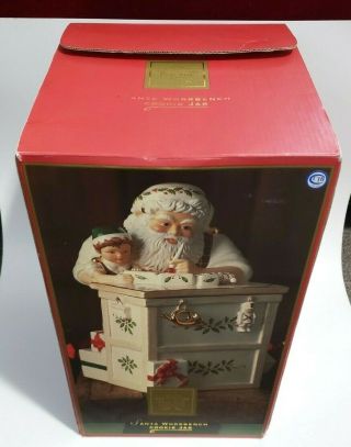 Vintage Lenox Santa Workbench Cookie Jar Rare Large 13 " Tall Rare