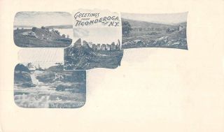 Ticonderoga York Greetings Scenic View Antique Postcard J71514