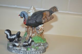 Rare Vintage Decanter " Wild Turkey & Skunk " 1986 Empty Mini